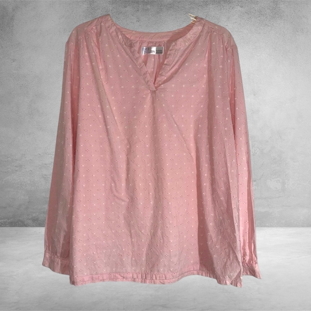 Time and Tru Light Pink Textured Blouse size XL